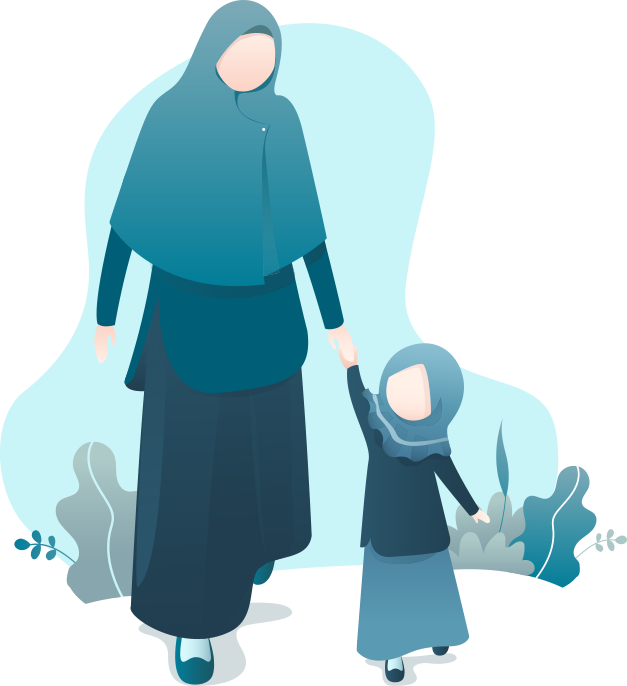 Woman and child illustration